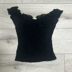 Vintage Yioi Fashion Mesh Sparkle Top